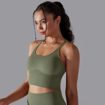 Crossover Back Sports Bra – Power. Halt. Style.
