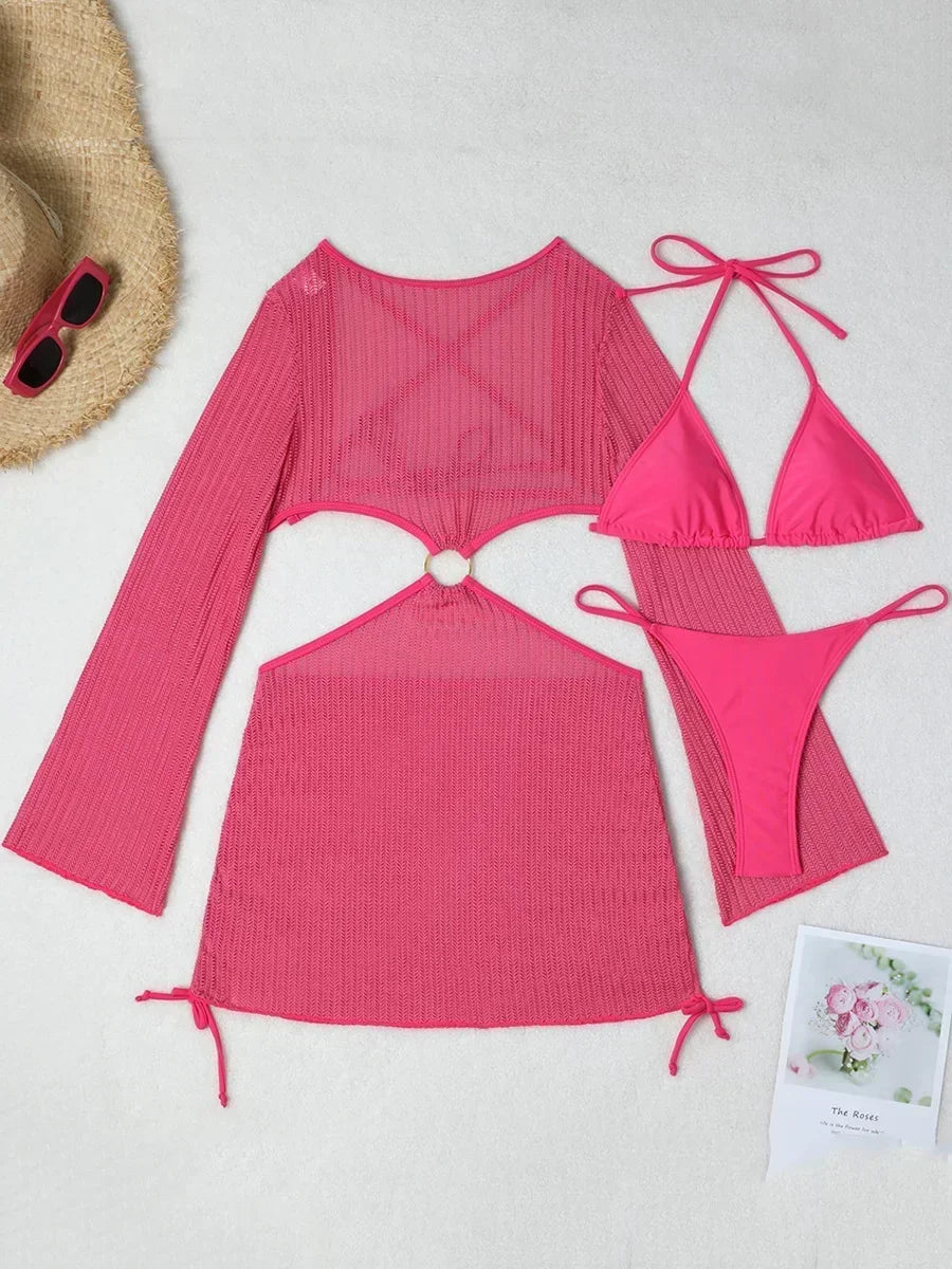 Bikini-Set mit Mesh Cover-Up – sexy, vielseitig & perfekt für deinen Beach-Look