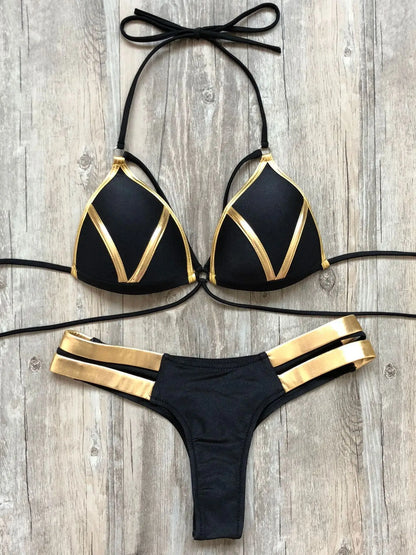 Gold-Print Bikini – edel, sexy & perfekt für sonnige Auftritte