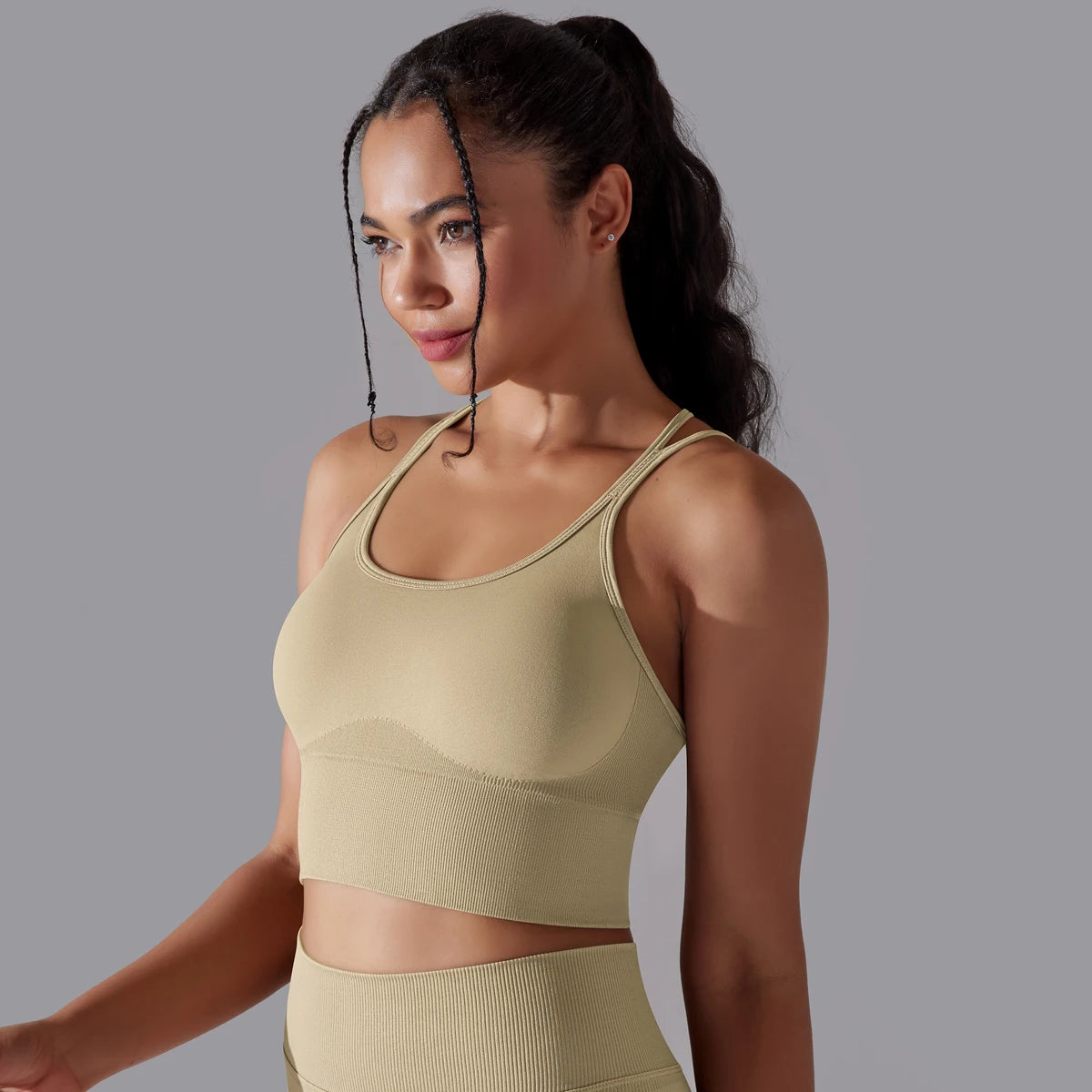 Crossover Back Sports Bra – Power. Halt. Style.
