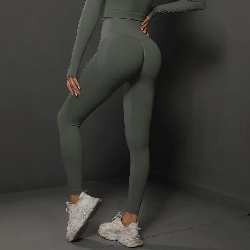 Nahtlose Fitness-Leggings – Push-Up & Hohe Taille für Perfekten Halt