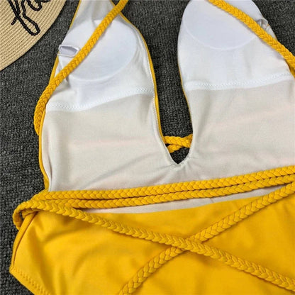Tiefer V-Ausschnitt Monokini – elegant gewickelt & sexy zugleich