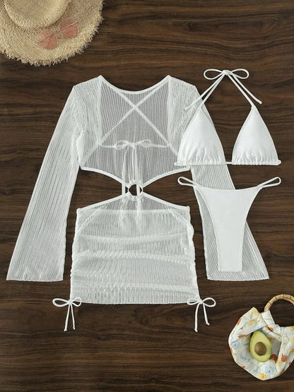 Bikini-Set mit Mesh Cover-Up – sexy, vielseitig & perfekt für deinen Beach-Look