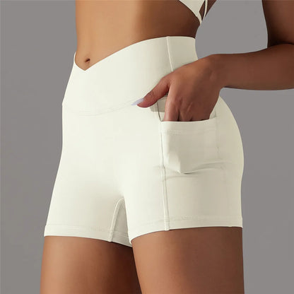High-Waist Scrunch Shorts mit Taschen – Perfekt für dein Workout & Freizeit