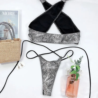Schlangenhaut Bikini-Set – wild, sexy & ultra feminin