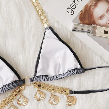 Shell-Diamond Bikini – luxuriös, verspielt & absolut strandtauglich