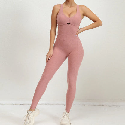 Seamless Yoga Jumpsuit – Sculpted Fit & Feminine Flow