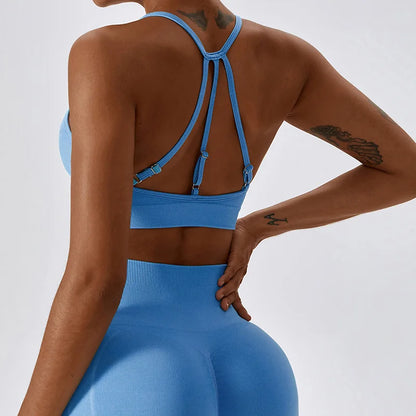 Hochgeschlossener Sport-BH mit Offenem Rücken für Damen – Stilvolles Yoga-Tanktop