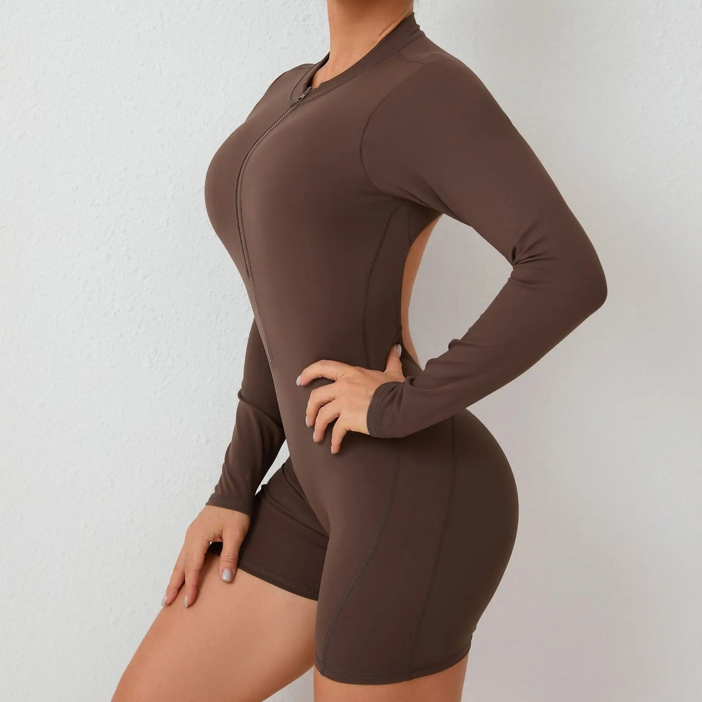 V-Rücken Scrunch Sport-Jumpsuit – Perfekte Kombination aus Style & Performance