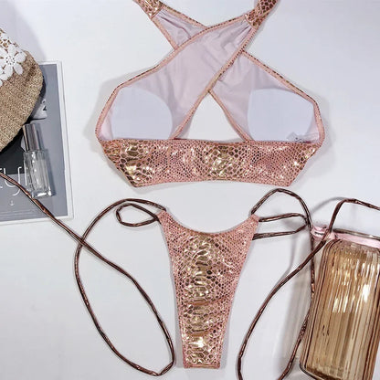 Schlangenhaut Bikini-Set – wild, sexy & ultra feminin