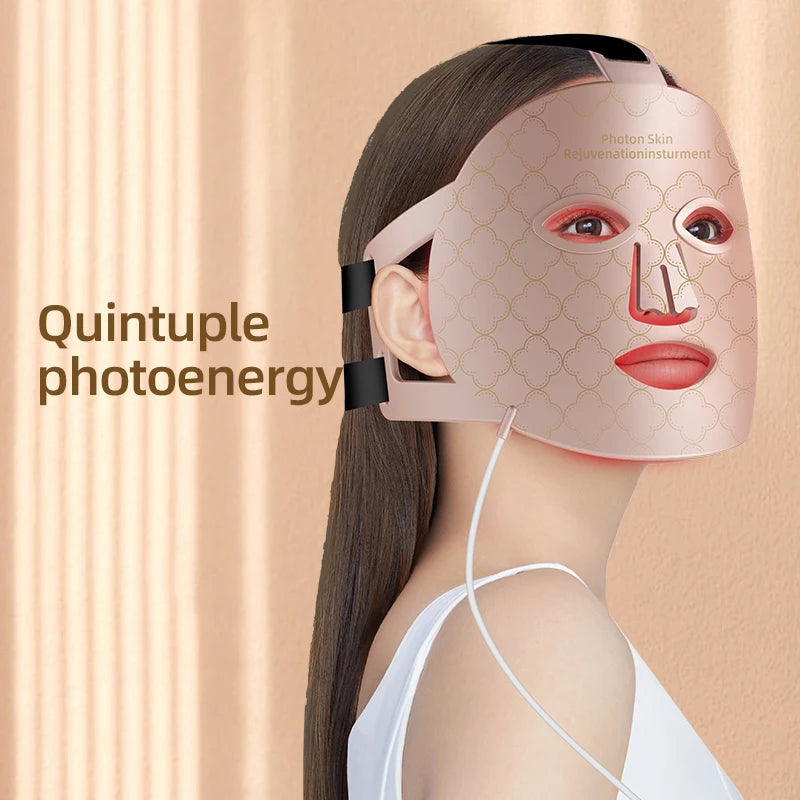 4-in-1 Rote LED-Lichttherapie Maske – Flexible Silikonmaske für Hautverjüngung & Anti-Aging