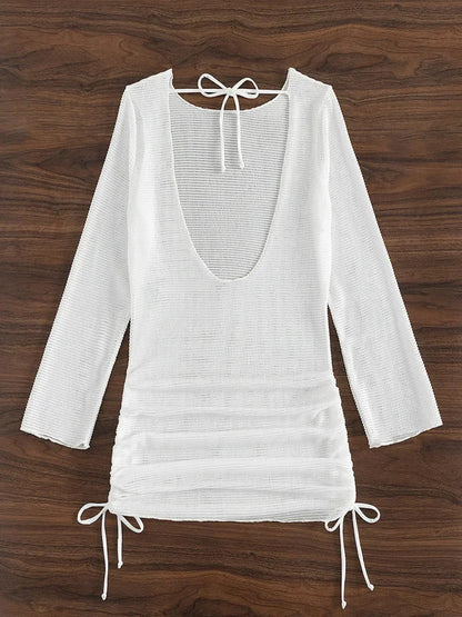 Gehäkeltes Langarm-Strandkleid – stylisch, luftig & perfekt für heiße Tage