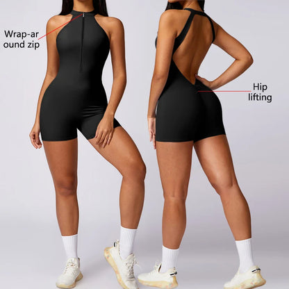 Rückenfreier Kurz-Sport-Jumpsuit – Sexy, Bequem & Perfekt für dein Workout