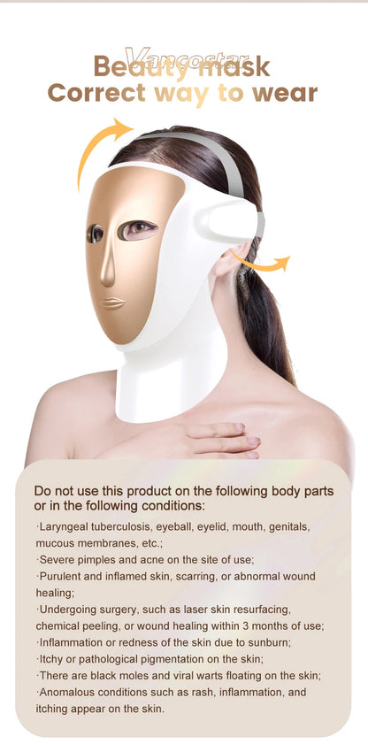 VanCostar Premium LED-Gesichtsmaske mit 807 LEDs & Rotlicht-Therapie – Dein persönliches Luxus-Spa zuhause! ✨