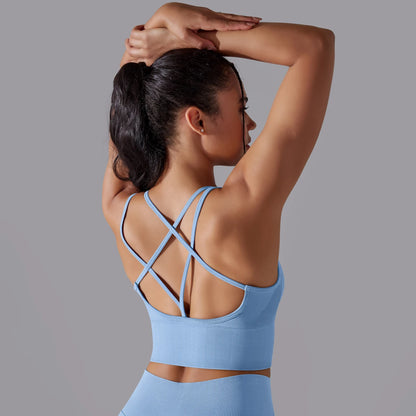 Crossover Back Sports Bra – Power. Halt. Style.