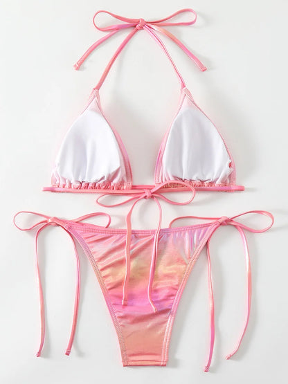 PU-Leder Gradient Bikini – edgy, glänzend & ein echter Eyecatcher