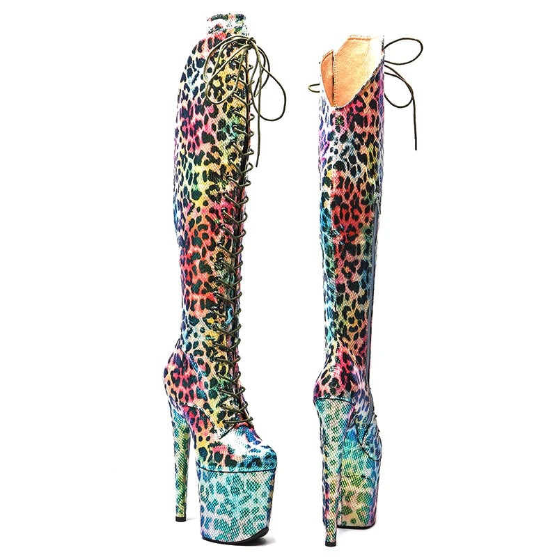Leecabe Colorful Leopard Platform Boots – wild, bold & made to move