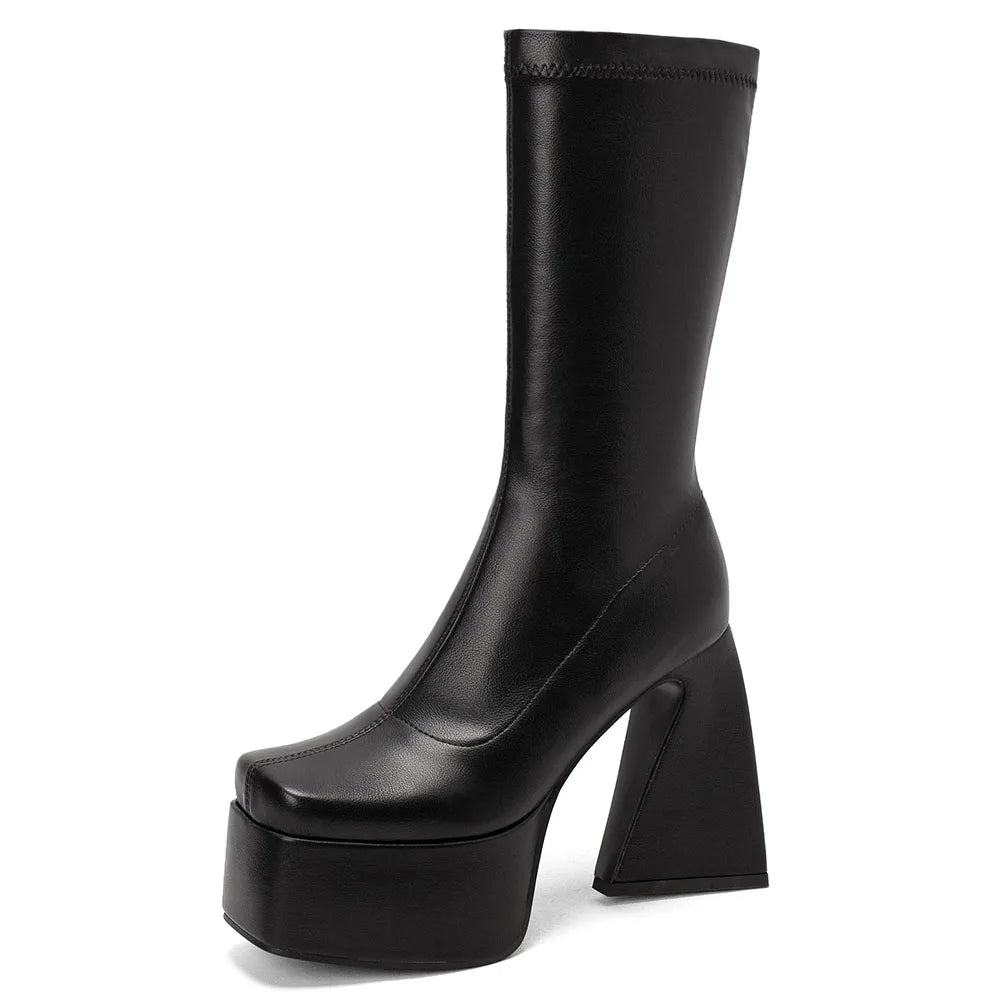 Platform Ankle Boots mit Zipper – Cool. Komfortabel. Club-Ready.
