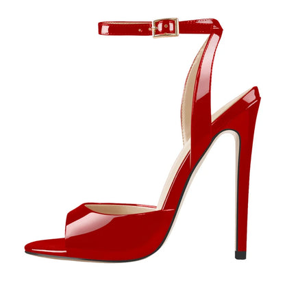 Onlymaker Frauen Gold Peep-Toe High Heels – 12cm Dünne Stiletto Sandalen mit Schnalle