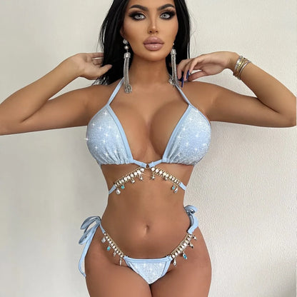 Meerjungfrau-Vibes pur – Sexy Diamant-Ketten-Bikini für mutige Fashionistas