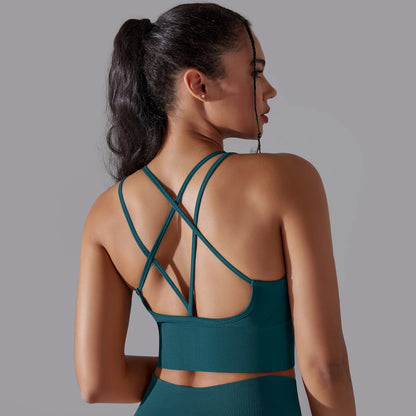 Crossover Back Sports Bra – Power. Halt. Style.
