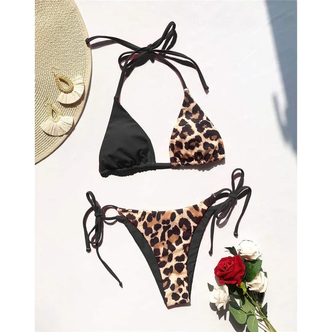 Leopard Satin Bikini-Set – wild, glänzend & ultra feminin