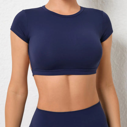 Sportliches Gym Crop-Top – Atmungsaktiv & Rückenfrei für dein Workout