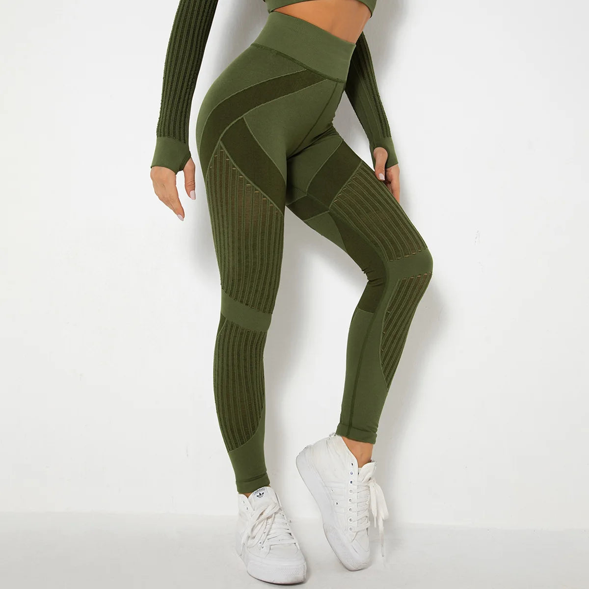 Seamless Knitted High‑Waist Leggings – Quick‑Dry & Hip‑Lifting Power