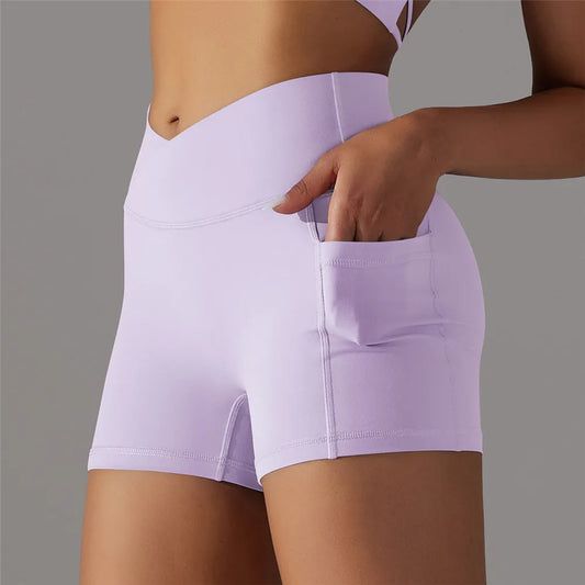 High-Waist Scrunch Shorts mit Taschen – Perfekt für dein Workout & Freizeit