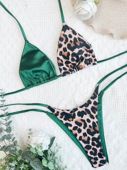 Leopard Satin Bikini-Set – wild, glänzend & ultra feminin