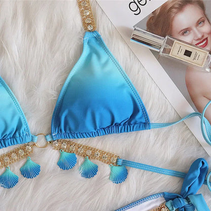 Shell-Diamond Bikini – luxuriös, verspielt & absolut strandtauglich