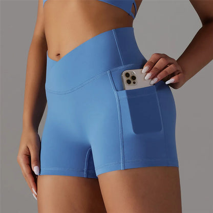 High-Waist Scrunch Shorts mit Taschen – Perfekt für dein Workout & Freizeit