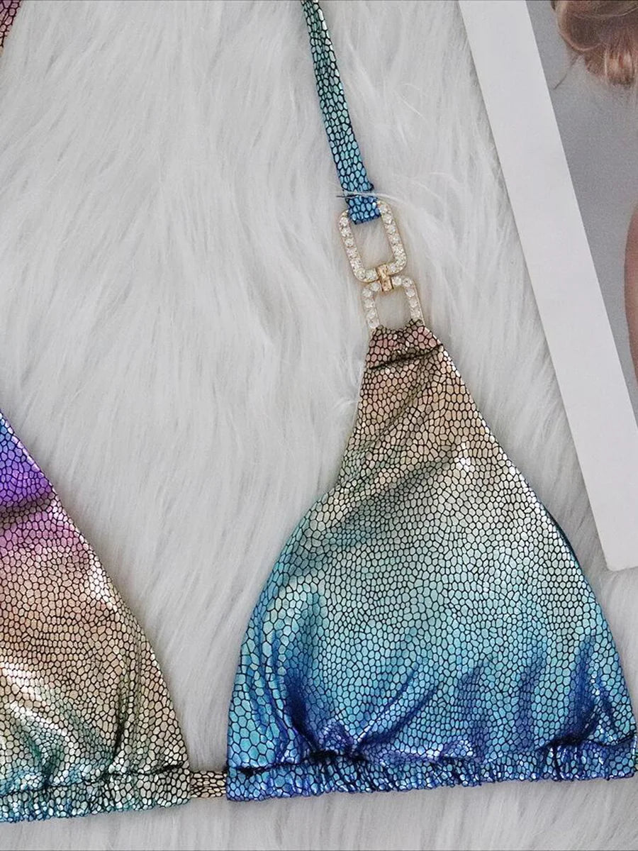 Gradient Snake Bikini – glänzend, wild & ultra feminin