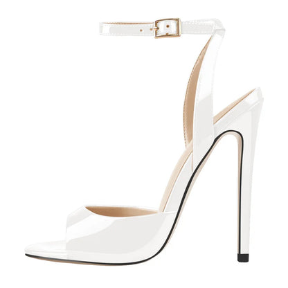 Onlymaker Frauen Gold Peep-Toe High Heels – 12cm Dünne Stiletto Sandalen mit Schnalle