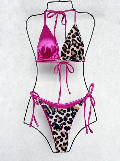 Leopard Satin Bikini-Set – wild, glänzend & ultra feminin