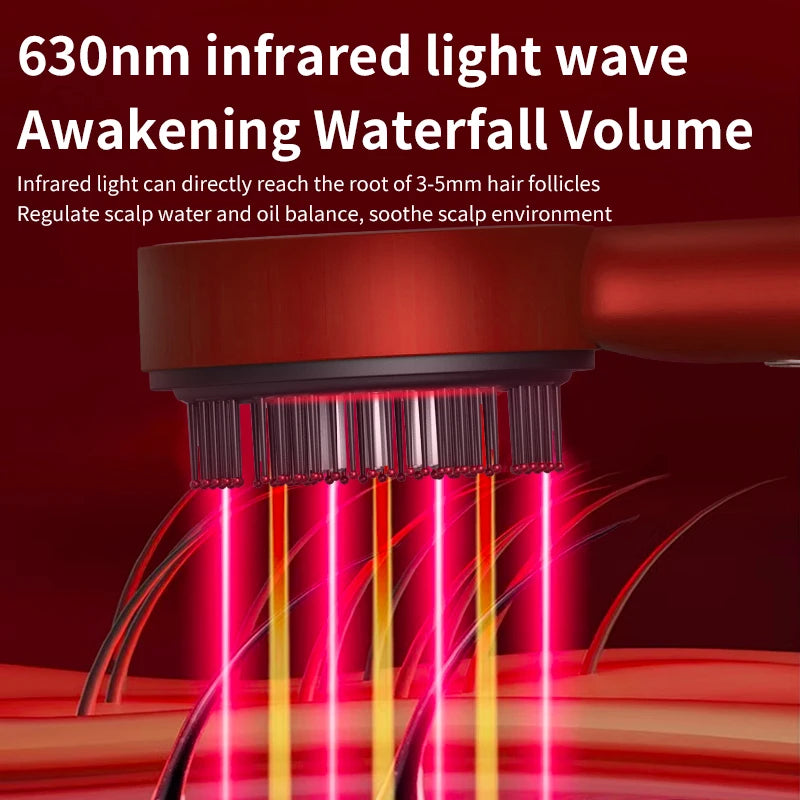 Elektrischer Vibra-Massagekamm mit Rotlicht-Therapie – Stimuliere Dein Haarwachstum! ✨
