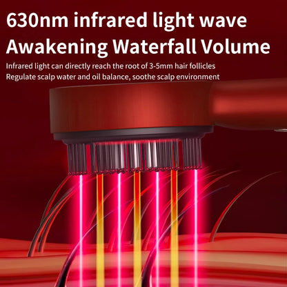 Elektrischer Vibra-Massagekamm mit Rotlicht-Therapie – Stimuliere Dein Haarwachstum! ✨