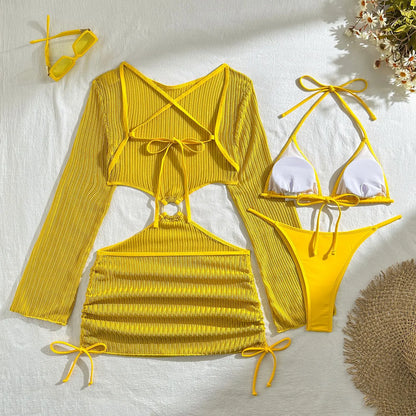 Bikini-Set mit Mesh Cover-Up – sexy, vielseitig & perfekt für deinen Beach-Look