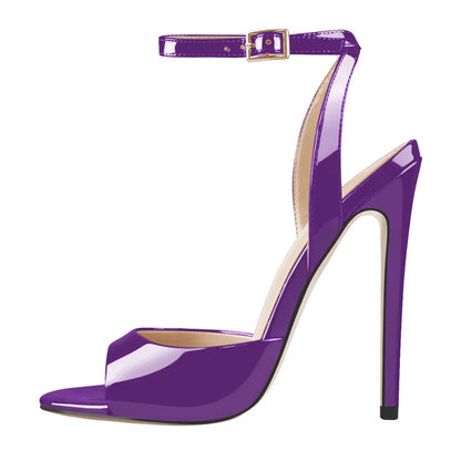 Onlymaker Frauen Gold Peep-Toe High Heels – 12cm Dünne Stiletto Sandalen mit Schnalle