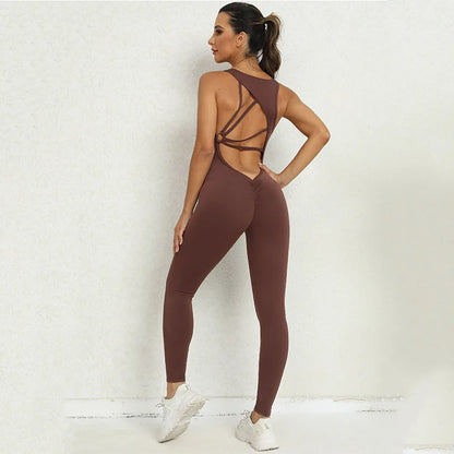 Rückenfreier Yoga-Overall – Stylischer Einteiler für Sport & Fitness