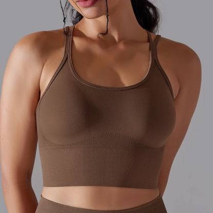 Crossover Back Sports Bra – Power. Halt. Style.