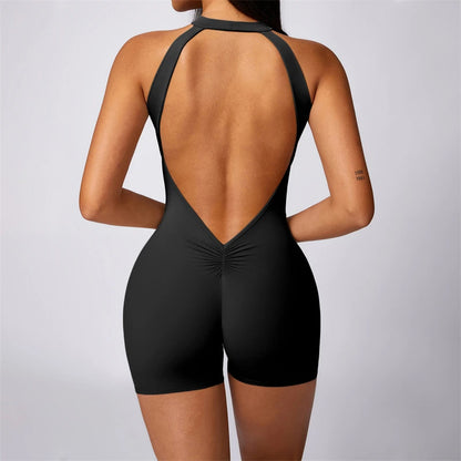 Rückenfreier Kurz-Sport-Jumpsuit – Sexy, Bequem & Perfekt für dein Workout