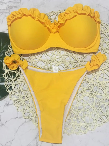 Rüschen Bandeau Bikini – verspielt, sexy & perfekt für deinen Sommer-Look