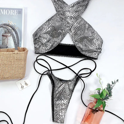 Schlangenhaut Bikini-Set – wild, sexy & ultra feminin