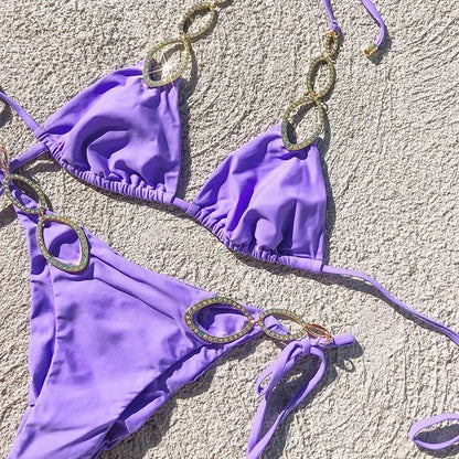 Diamant Bikini mit Ketten – glamourös, sexy & ein echter Blickfang