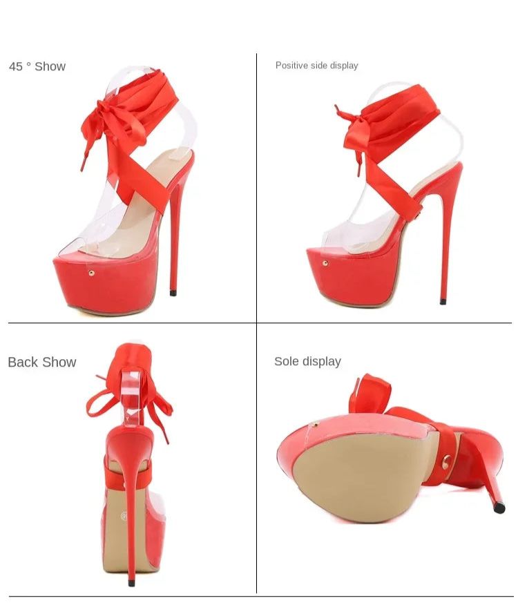 16 cm Platform Stiletto Sandalen – High Legs. High Drama.