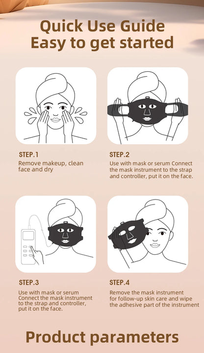 4-in-1 Rote LED-Lichttherapie Maske – Flexible Silikonmaske für Hautverjüngung & Anti-Aging