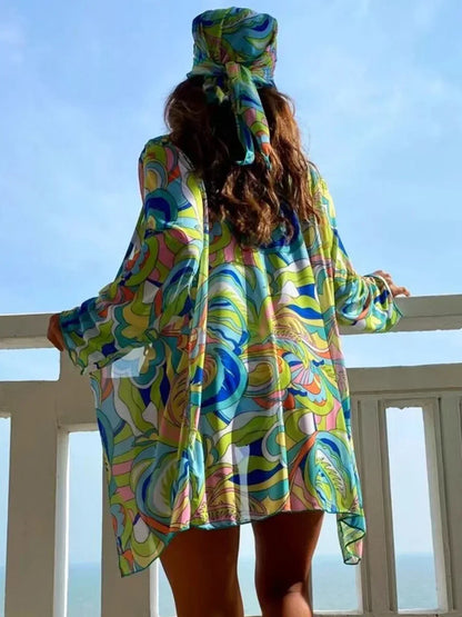 4-teiliges Bikini-Set mit Cover-Up und Haarband – der perfekte Urlaubslook