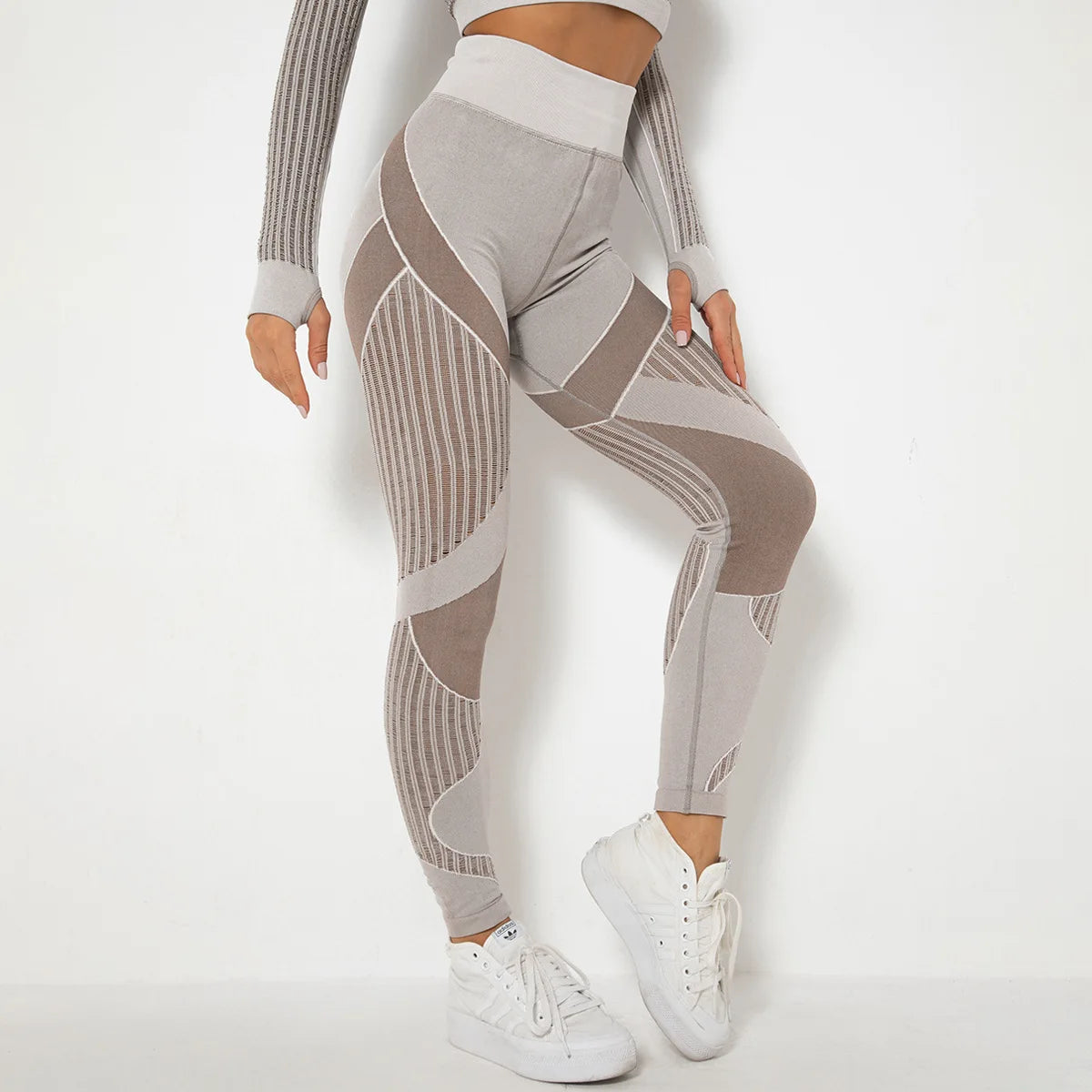 Seamless Knitted High‑Waist Leggings – Quick‑Dry & Hip‑Lifting Power