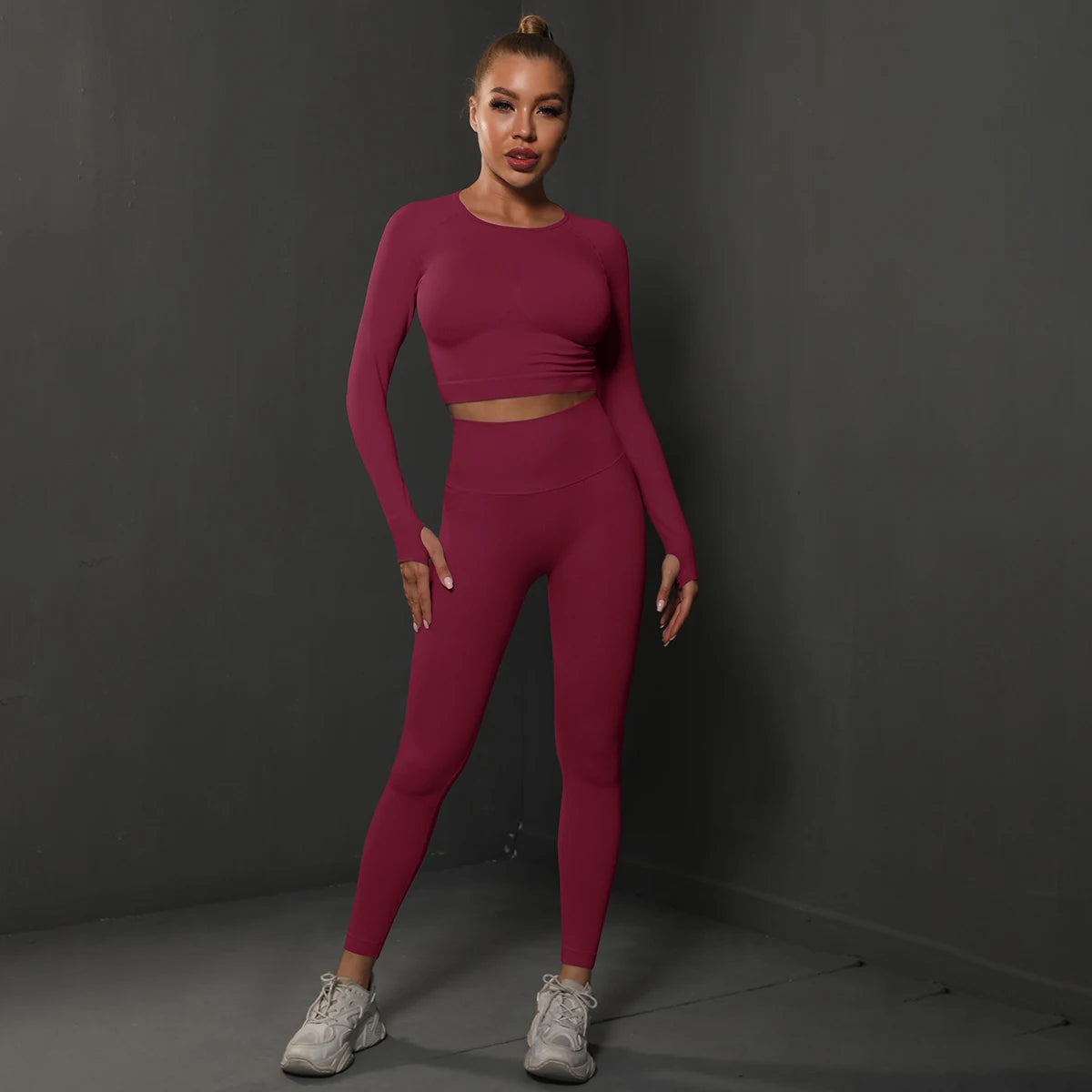 Nahtloses Sport-Set – Crop-Top & High-Waist Leggings für dein perfektes Workout